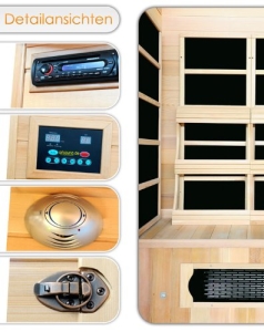 Artsauna Infrarotkabine Oslo Flächenstrahler & Hemlockholz